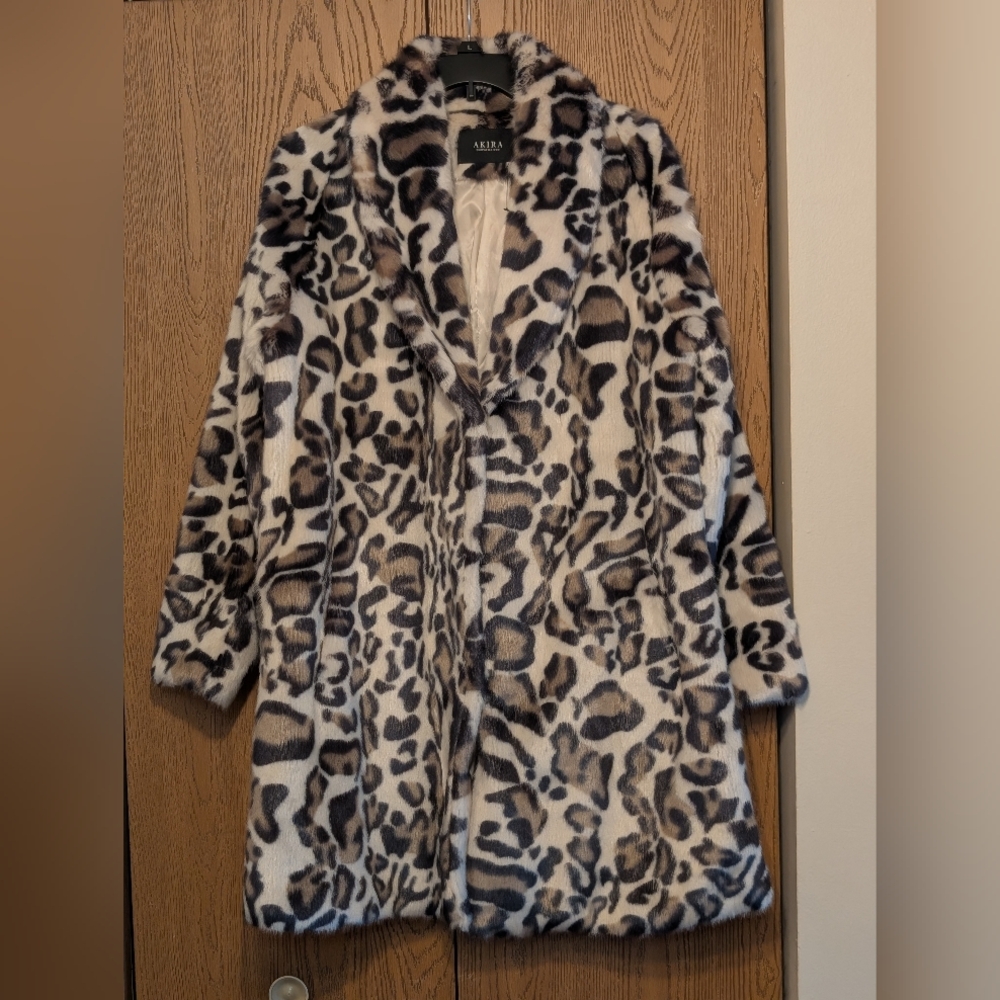 Akira Animal Print Faux Fur Coat